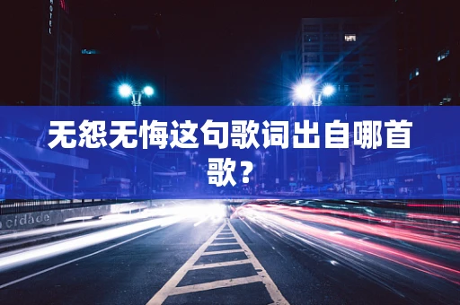 无怨无悔这句歌词出自哪首歌？