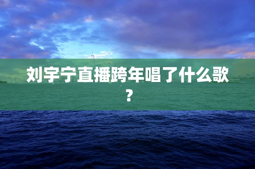刘宇宁直播跨年唱了什么歌？