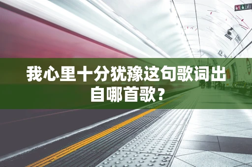 我心里十分犹豫这句歌词出自哪首歌？