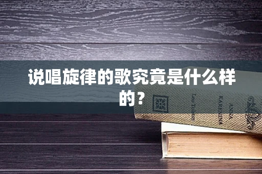 说唱旋律的歌究竟是什么样的？