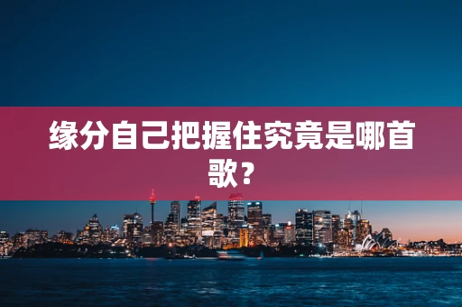 缘分自己把握住究竟是哪首歌？