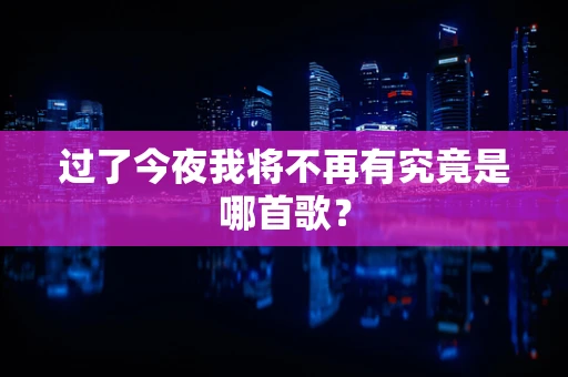 过了今夜我将不再有究竟是哪首歌？