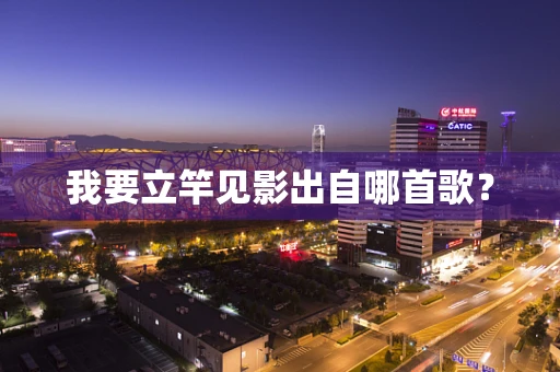 我要立竿见影出自哪首歌？