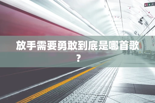 放手需要勇敢到底是哪首歌？