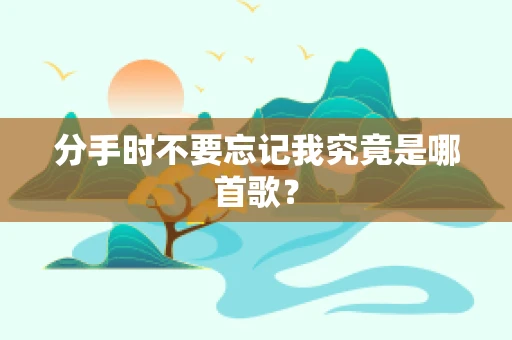 分手时不要忘记我究竟是哪首歌？