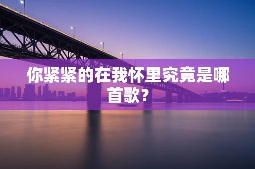 你紧紧的在我怀里究竟是哪首歌？