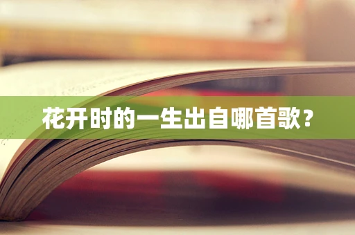花开时的一生出自哪首歌？