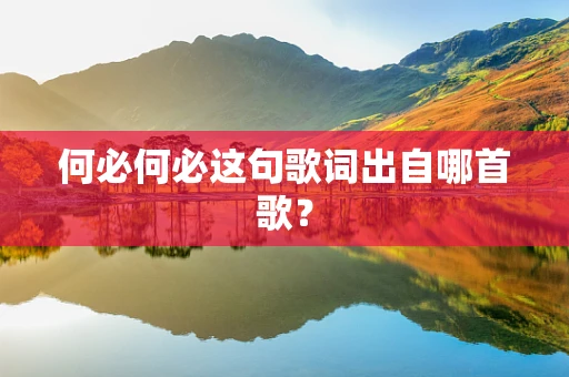 何必何必这句歌词出自哪首歌？