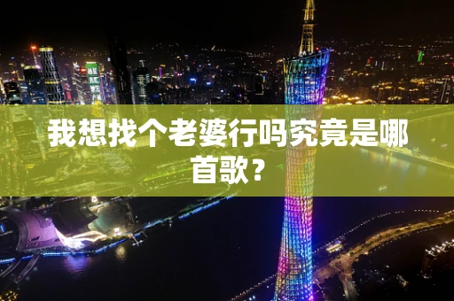 我想找个老婆行吗究竟是哪首歌？