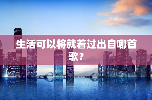 生活可以将就着过出自哪首歌？