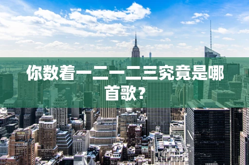 你数着一二一二三究竟是哪首歌？