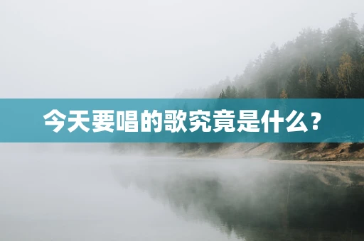 今天要唱的歌究竟是什么？
