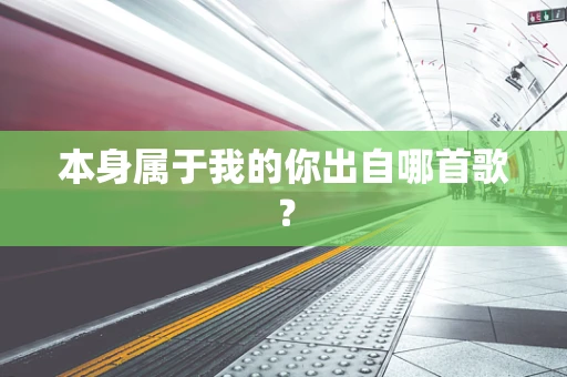 本身属于我的你出自哪首歌？