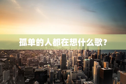 孤单的人都在想什么歌？