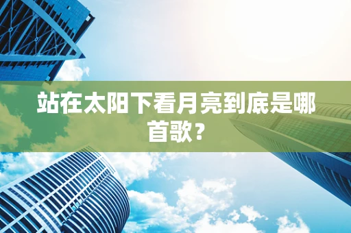 站在太阳下看月亮到底是哪首歌？