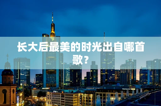长大后最美的时光出自哪首歌？