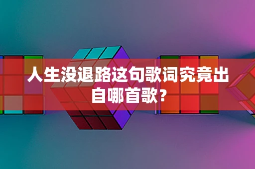 人生没退路这句歌词究竟出自哪首歌？