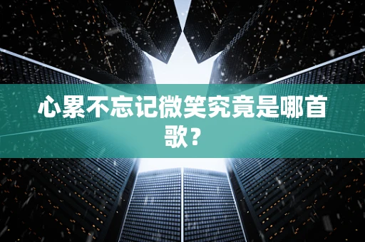 心累不忘记微笑究竟是哪首歌？