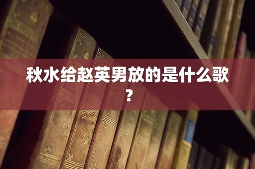 秋水给赵英男放的是什么歌？