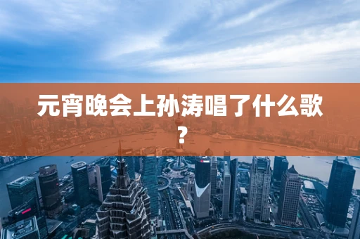 元宵晚会上孙涛唱了什么歌？