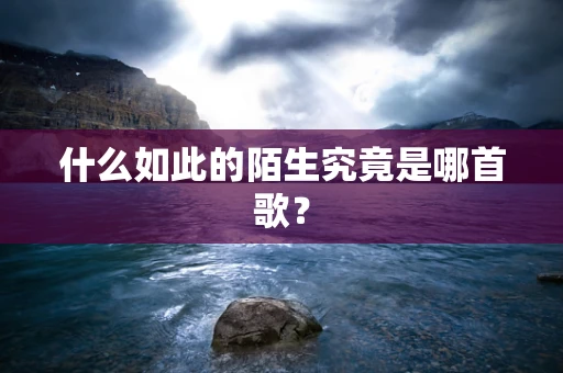 什么如此的陌生究竟是哪首歌？