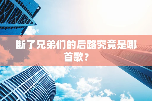 断了兄弟们的后路究竟是哪首歌？