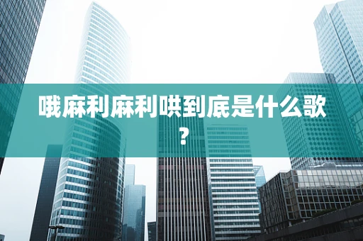 哦麻利麻利哄到底是什么歌？