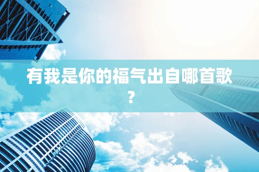 有我是你的福气出自哪首歌？