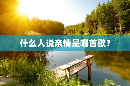 什么人说亲情是哪首歌？