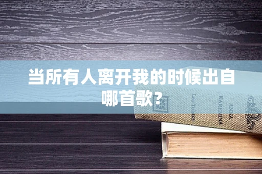 当所有人离开我的时候出自哪首歌？