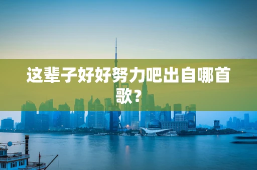 这辈子好好努力吧出自哪首歌？