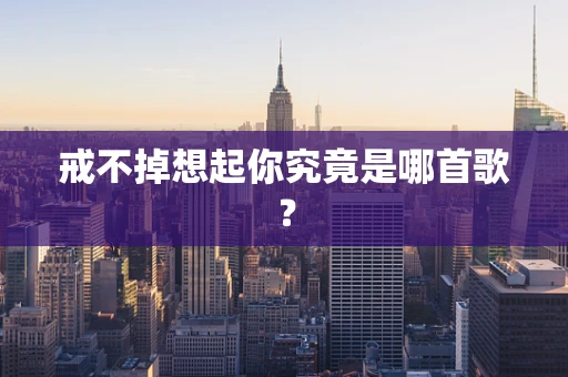 戒不掉想起你究竟是哪首歌？