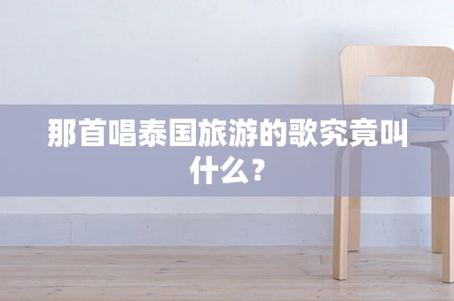 那首唱泰国旅游的歌究竟叫什么？