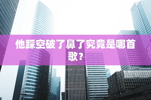 他踩空破了鼻了究竟是哪首歌？