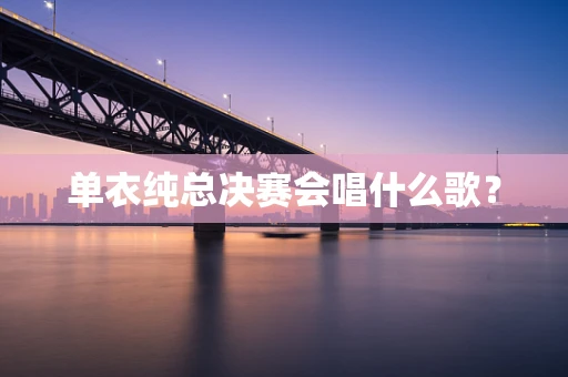 单衣纯总决赛会唱什么歌？
