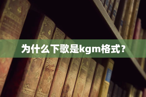 为什么下歌是kgm格式？