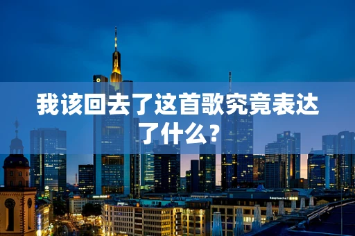 我该回去了这首歌究竟表达了什么？