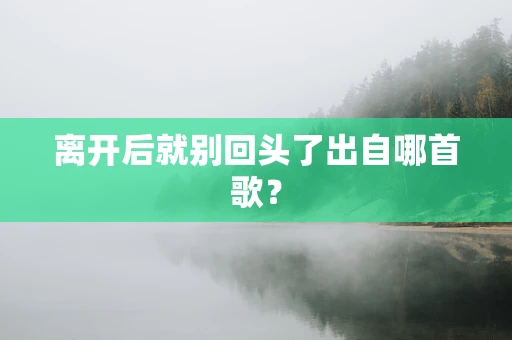 离开后就别回头了出自哪首歌？