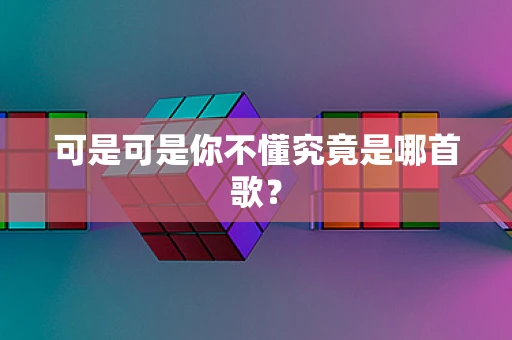 可是可是你不懂究竟是哪首歌？